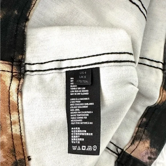 FREE PEOPLE NWT Tie Dye Zipper Back Mini Skirt Sz 4 - Picture 10 of 10